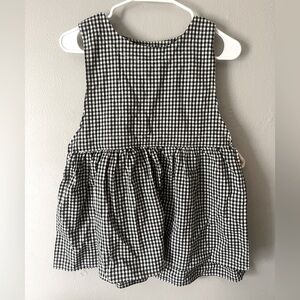 OLIVE black & white gingham tie side top